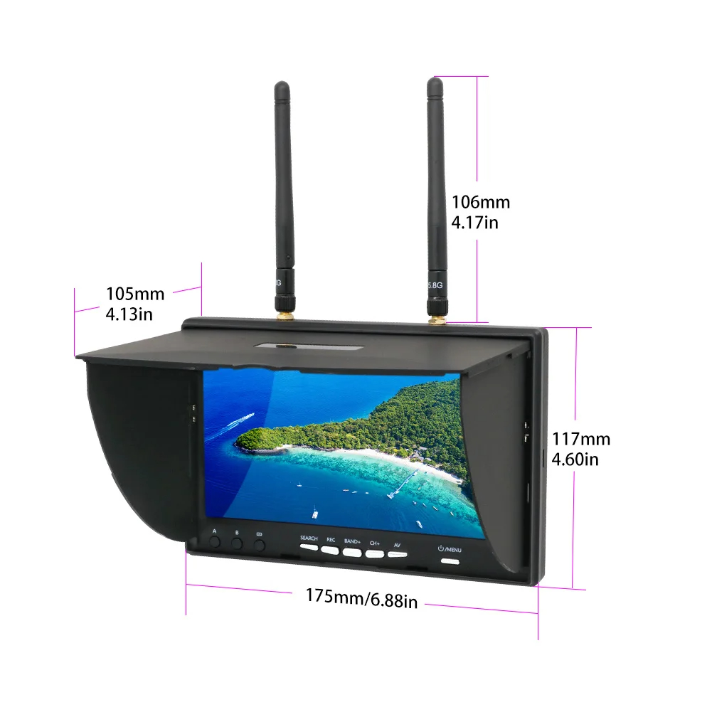Monitor LCD de 7 pulgadas 5.8G - Drone Controller Screen reseña y precio